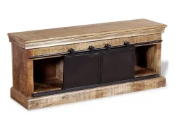 Mueble para la televisión de madera maciza mango 110x30x45 cm