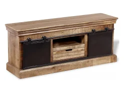 Mueble para la televisión de madera maciza mango 110x30x45 cm
