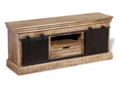 Mueble para la televisión de madera maciza mango 110x30x45 cm