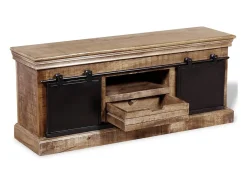 Mueble para la televisión de madera maciza mango 110x30x45 cm