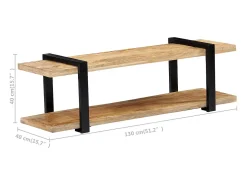 Mueble para la TV de madera maciza de mango 130x40x40 cm