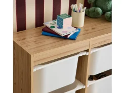Mueble para niños con 6 cubos de almacenaje natural