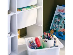 Mueble para niños con 6 cubos de almacenaje blanco