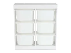 Mueble para niños con 6 cubos de almacenaje blanco