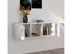 Mueble para televisión aglomerado hormigón 88,5x27x5x30,5 cm