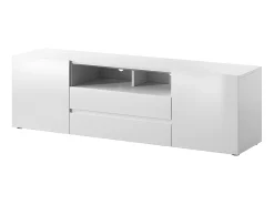 Mueble para TV - blanco mate / blanco brillo - con iluminación LED - Bros