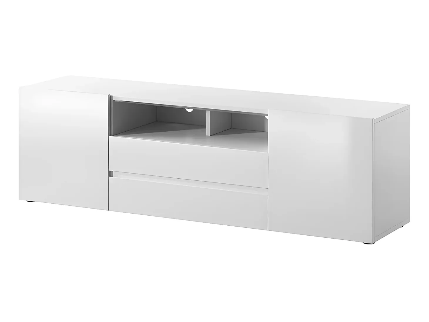 Mueble para TV - blanco mate / blanco brillo - con iluminación LED - Bros