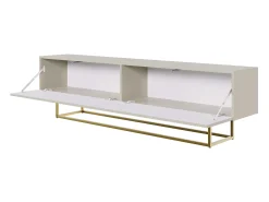 Mueble para TV - gris beige taupe con patas de metal dorado - 175 cm - VELDIO