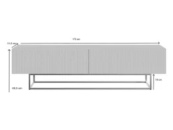 Mueble para TV - gris beige taupe con patas de metal dorado - 175 cm - VELDIO