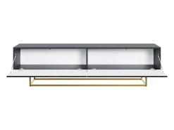 Mueble para TV - negro con patas de metal dorado - 175 cm - VELDIO