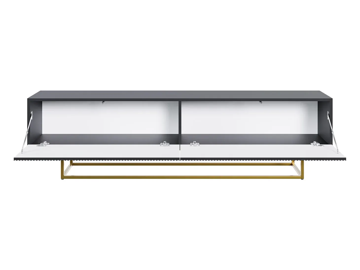 Mueble para TV - negro con patas de metal dorado - 175 cm - VELDIO