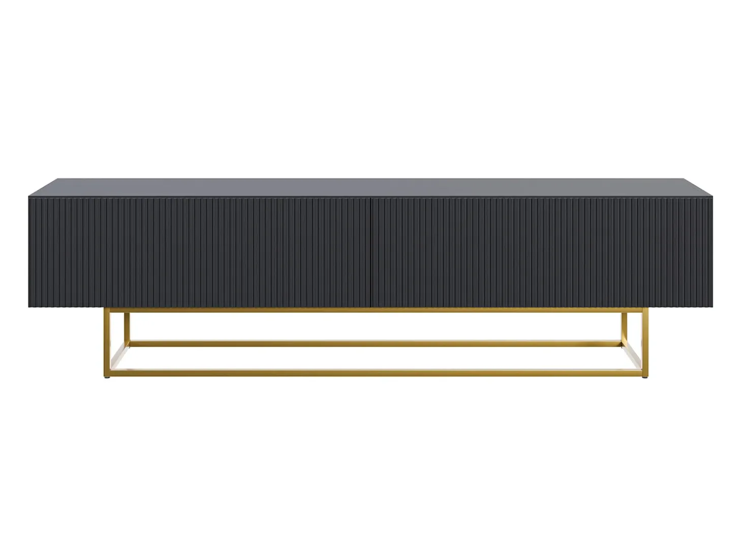 Mueble para TV - negro con patas de metal dorado - 175 cm - VELDIO