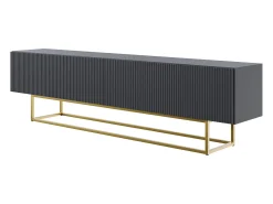 Mueble para TV - negro con patas de metal dorado - 175 cm - VELDIO