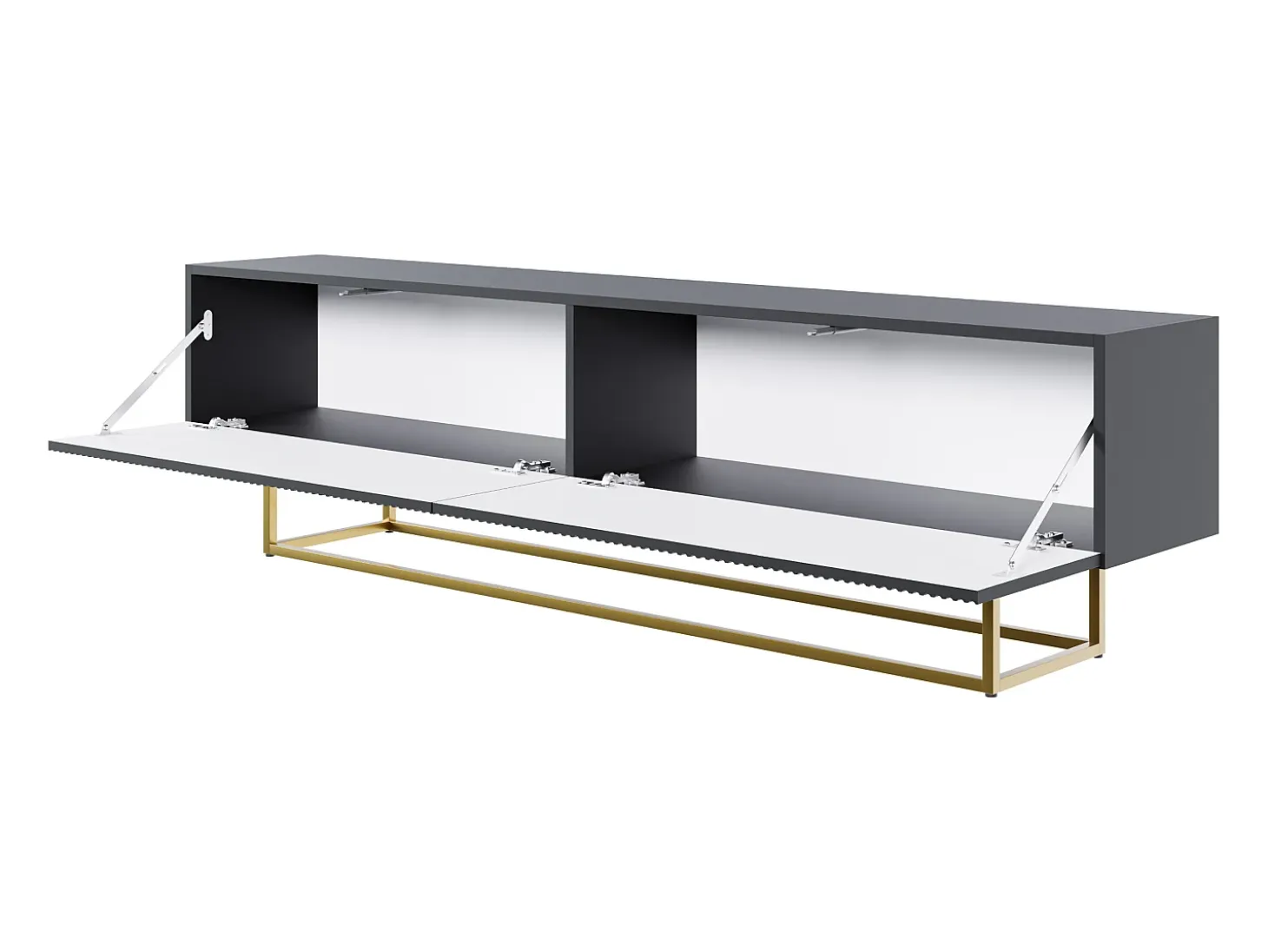 Mueble para TV - negro con patas de metal dorado - 175 cm - VELDIO
