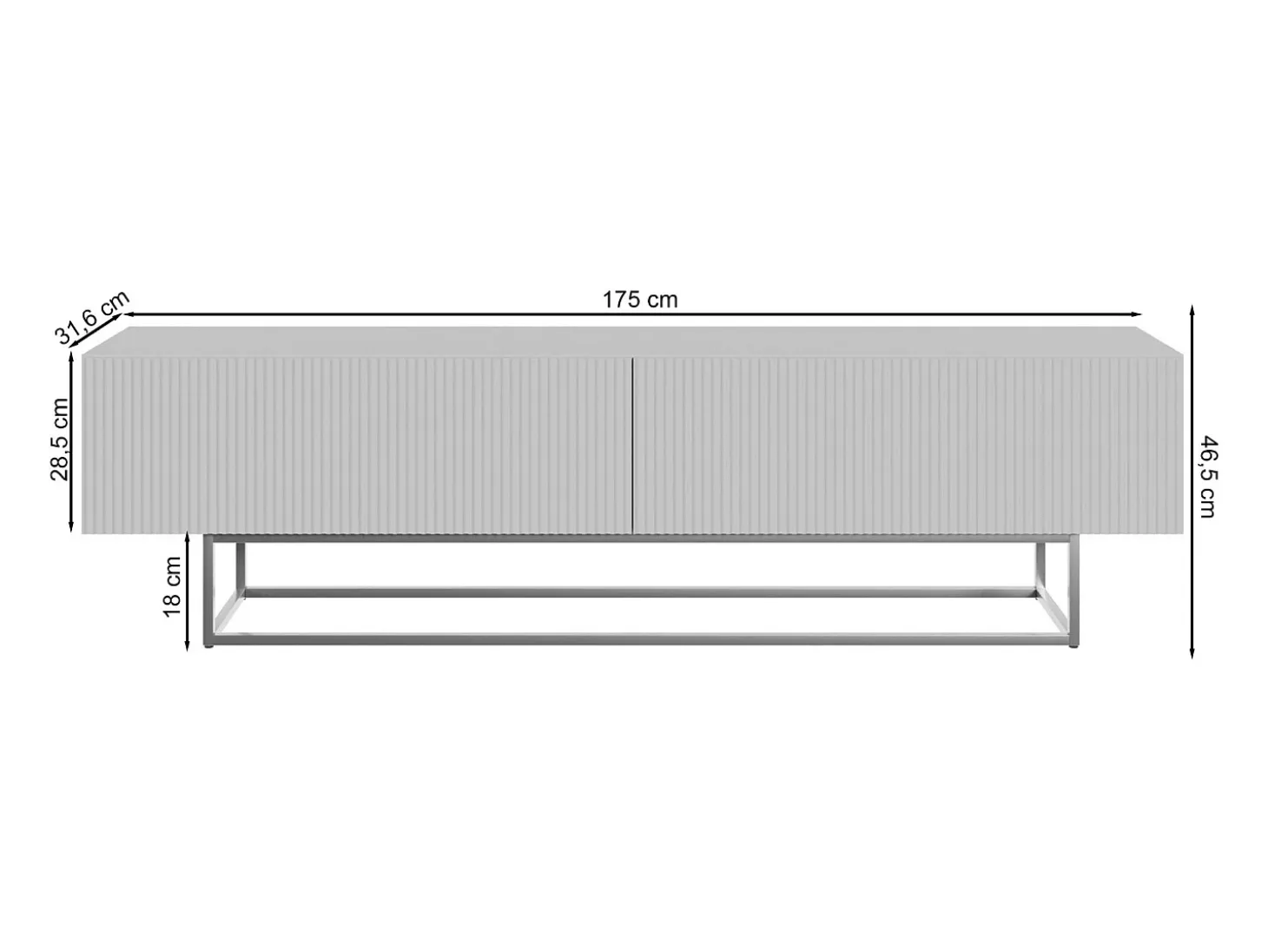 Mueble para TV - negro con patas de metal dorado - 175 cm - VELDIO
