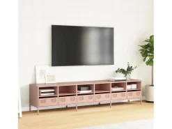 Mueble para TV acero laminado en frío rosa 202x39x43,5 cm