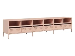 Mueble para TV acero laminado en frío rosa 202x39x43,5 cm