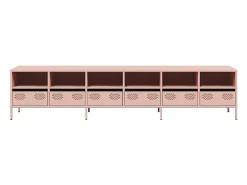 Mueble para TV acero laminado en frío rosa 202x39x43,5 cm