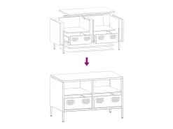 Mueble para TV acero laminado en frío rosa 68x39x43,5 cm