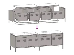 Mueble para TV acero laminado en frío blanco 135x39x43,5 cm