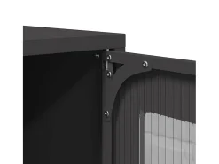 Mueble para TV acero laminado en frío negro 68x39x60,5 cm