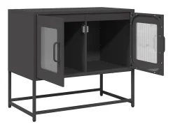 Mueble para TV acero laminado en frío negro 68x39x60,5 cm