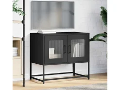 Mueble para TV acero laminado en frío negro 68x39x60,5 cm