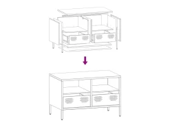 Mueble para TV acero laminado en frío verde oliva 68x39x43,5 cm
