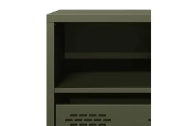 Mueble para TV acero laminado en frío verde oliva 68x39x43,5 cm