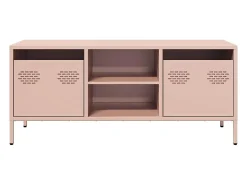Mueble para TV acero laminado en frío rosa 101,5x39x43,5 cm