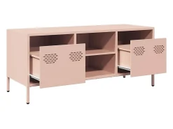 Mueble para TV acero laminado en frío rosa 101,5x39x43,5 cm