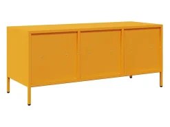 Mueble para TV acero laminado en frío amarillo 101,5x39x43,5 cm