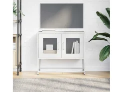Mueble para TV acero laminado en frío blanco 68x39x60,5 cm