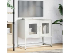 Mueble para TV acero laminado en frío blanco 68x39x60,5 cm