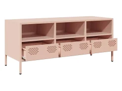 Mueble para TV acero laminado en frío rosa 101,5x39x43,5 cm