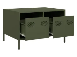 Mueble para TV acero laminado en frío verde oliva 68x50x43,5 cm