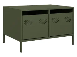 Mueble para TV acero laminado en frío verde oliva 68x50x43,5 cm
