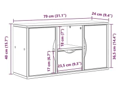 Mueble para TV con cajón ODDA 79x24x40 cm madera pino maciza