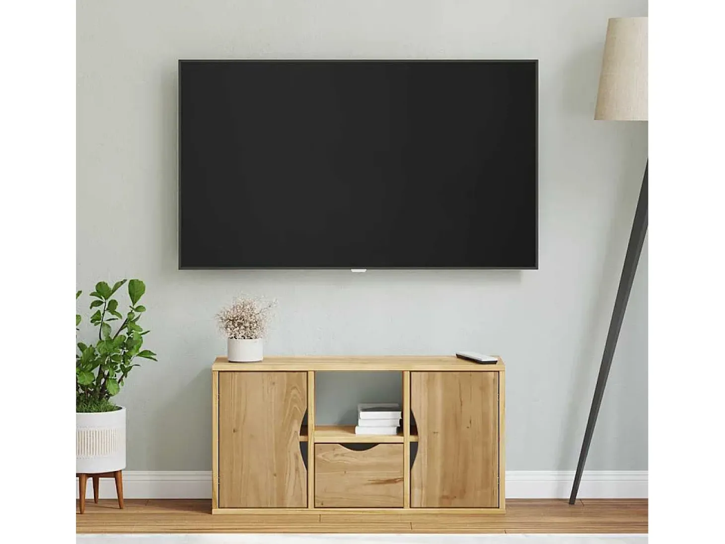 Mueble para TV con cajón ODDA 79x24x40 cm madera pino maciza