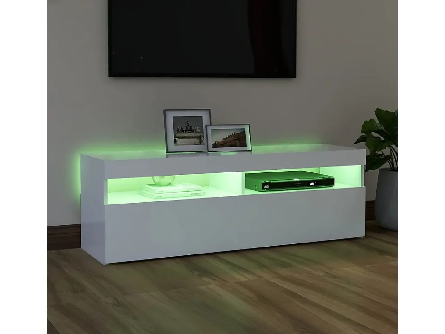 Mueble para TV con luces LED blanco 120x35x40 cm