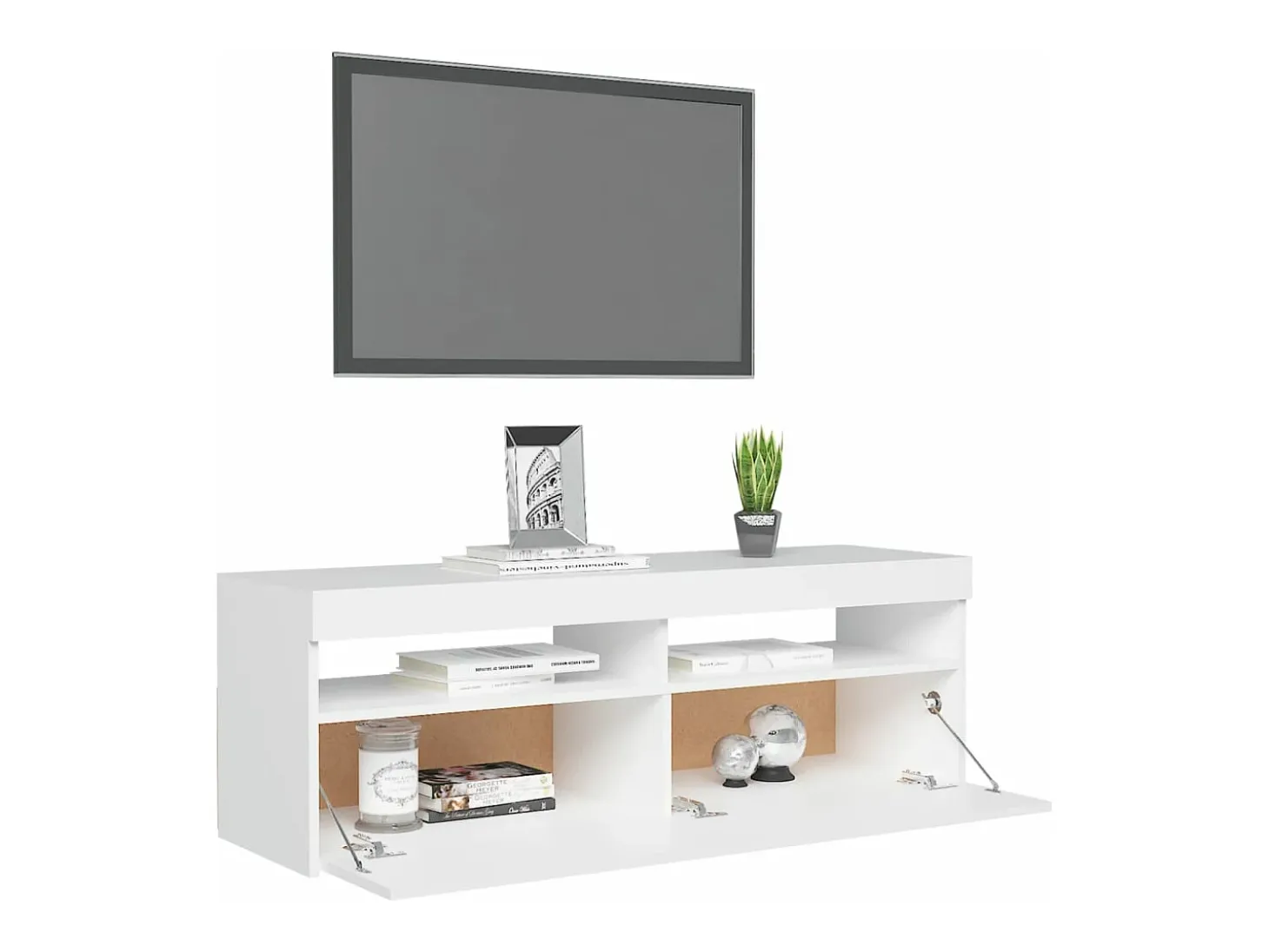 Mueble para TV con luces LED blanco 120x35x40 cm