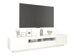 Mueble para TV con luces LED blanco 200x35x40 cm