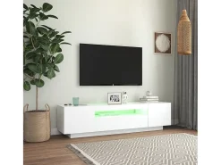 Mueble para TV con luces LED blanco 160x35x40 cm ES86262