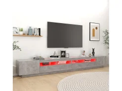 Mueble para TV con luces LED gris hormigón 300x35x40 cm