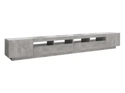 Mueble para TV con luces LED gris hormigón 300x35x40 cm
