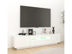 Mueble para TV con luces LED blanco 180x35x40 cm