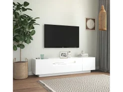 Mueble para TV con luces LED blanco 160x35x40 cm