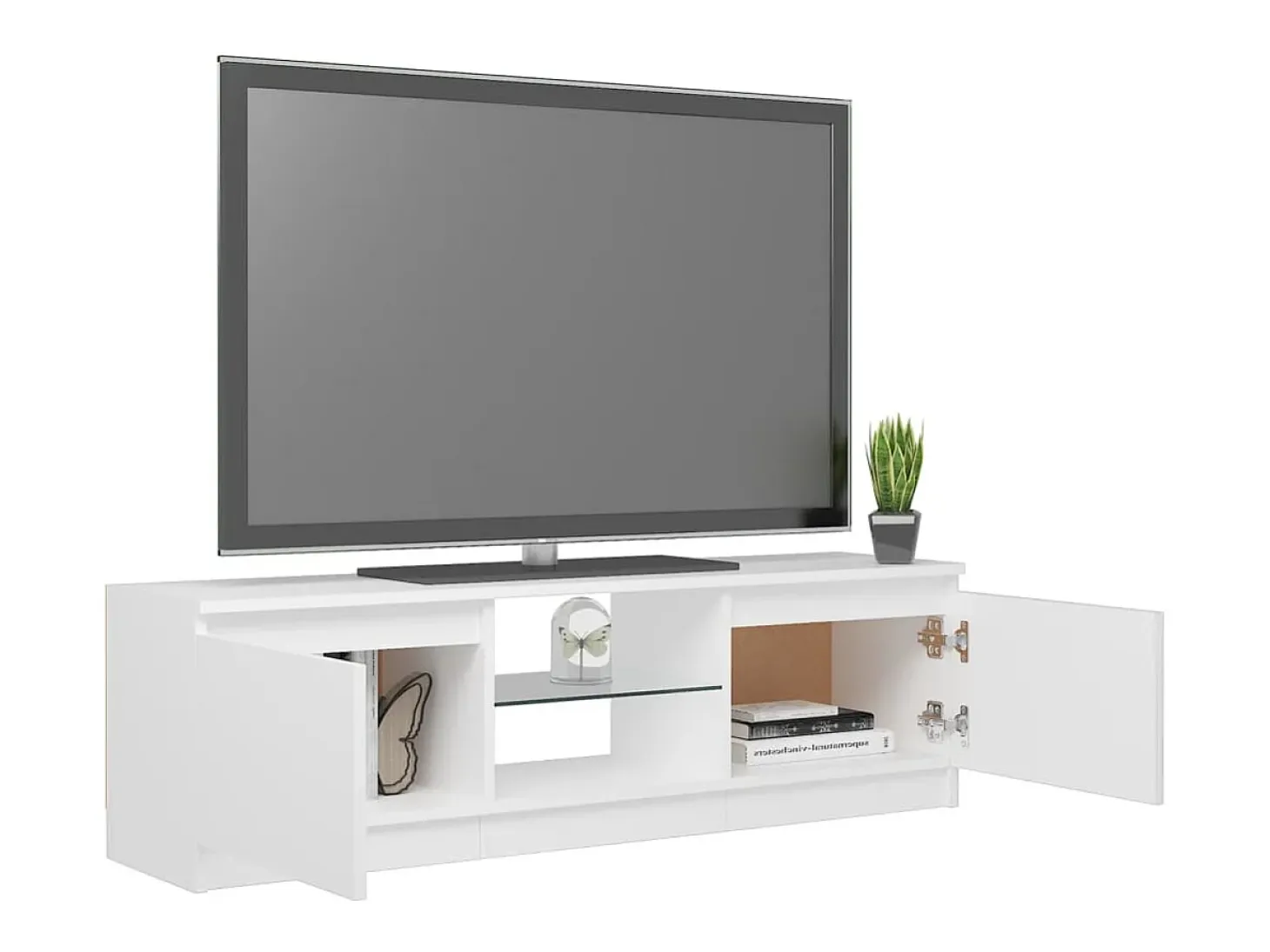Mueble para TV con luces LED blanco 120x30x35,5 cm
