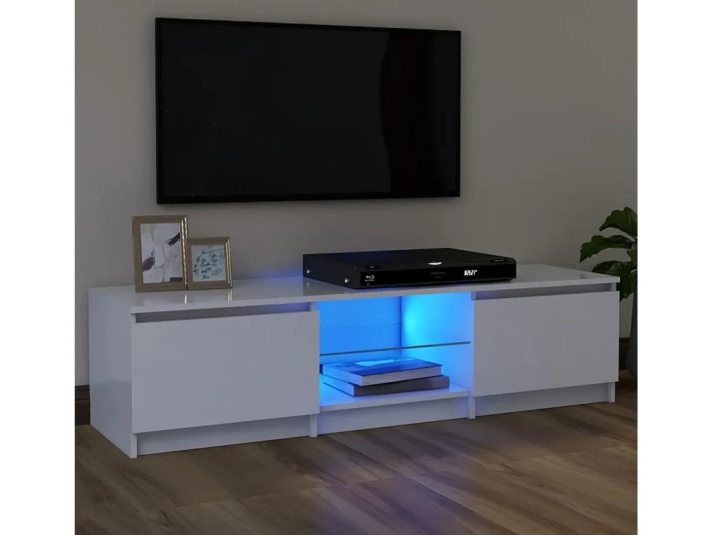 Mueble para TV con luces LED blanco 120x30x35,5 cm