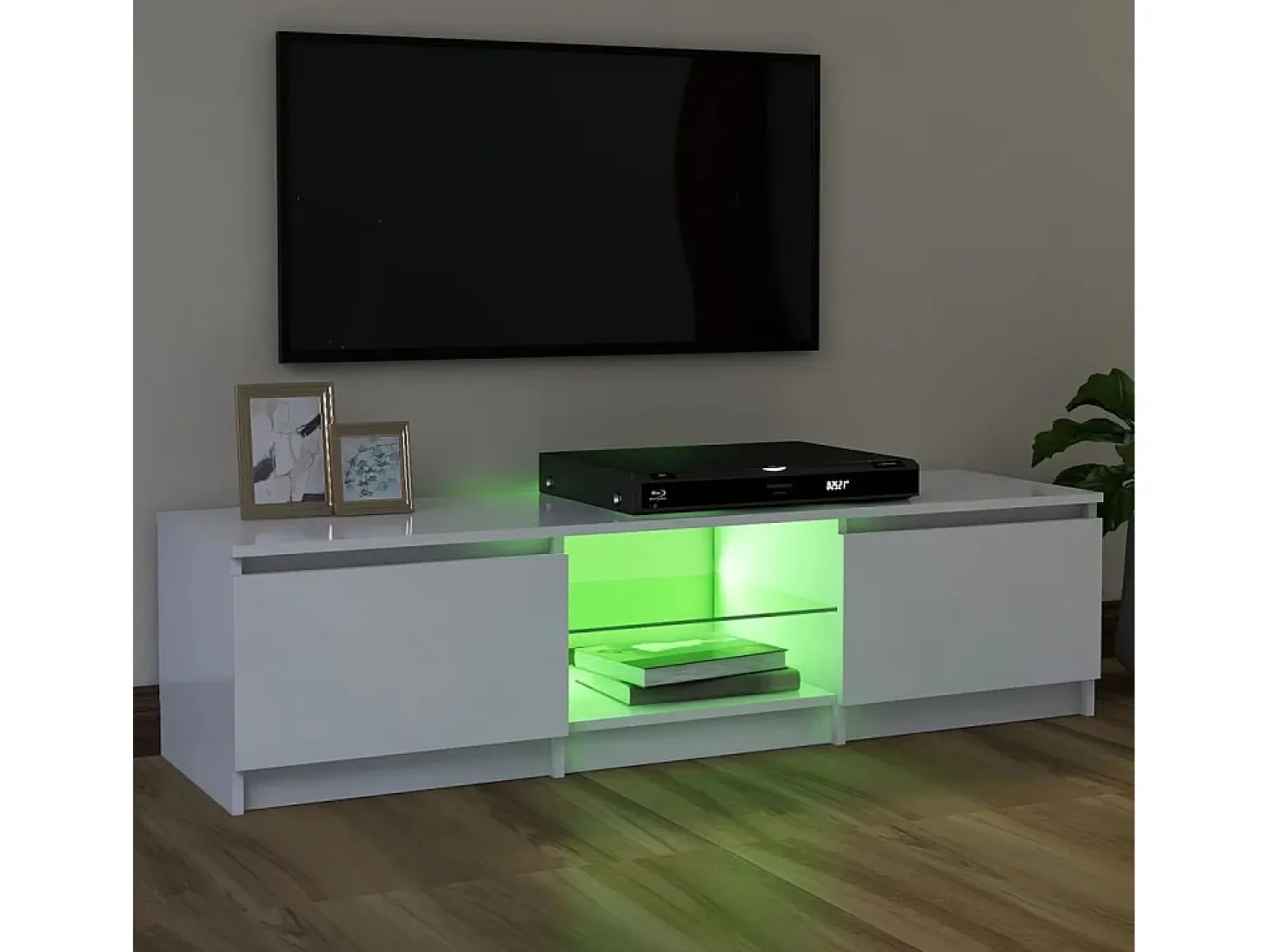 Mueble para TV con luces LED blanco 120x30x35,5 cm